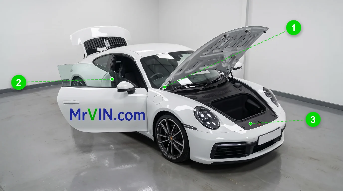 Where the VIN is located on a car