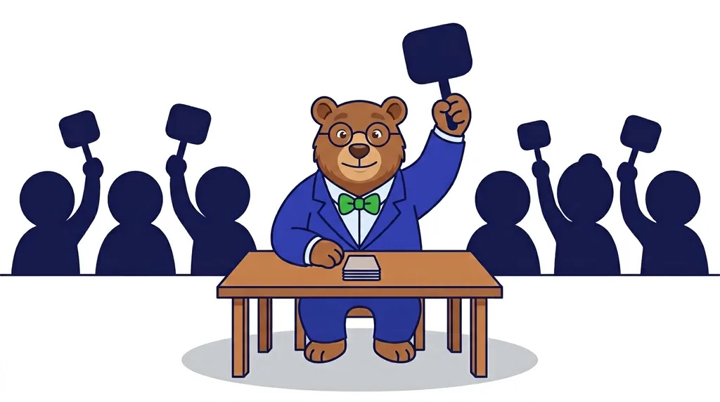 The MrVIN bear raising a bidding paddle at a car auction
