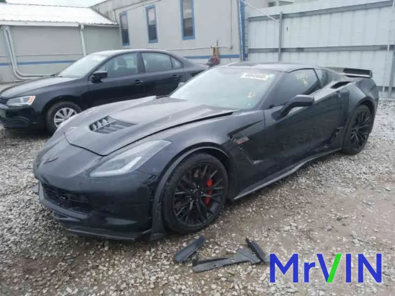 A black Corvette Z06 at its first salvage sale