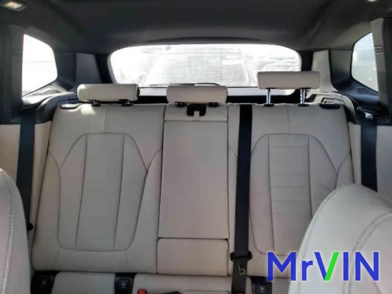 The clean rear seats of the flooded BMW X3
