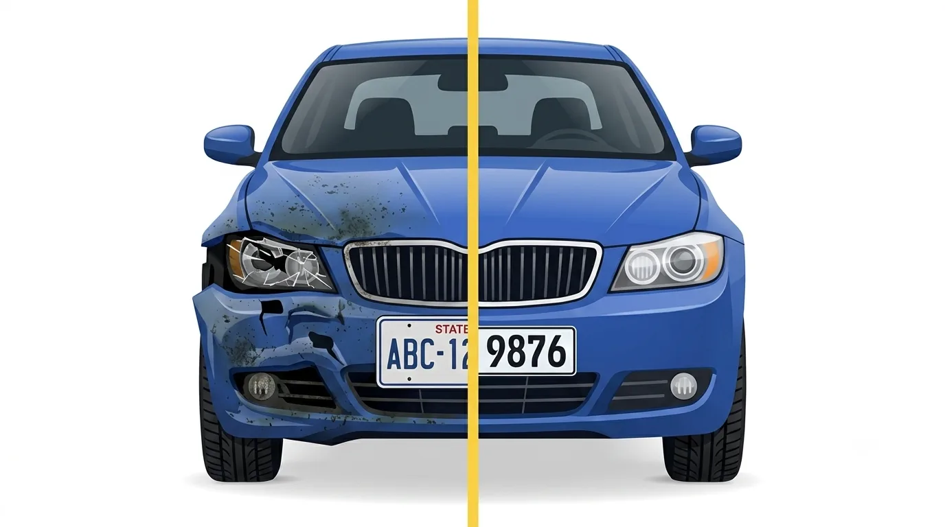 New license plates being fitted to a used car