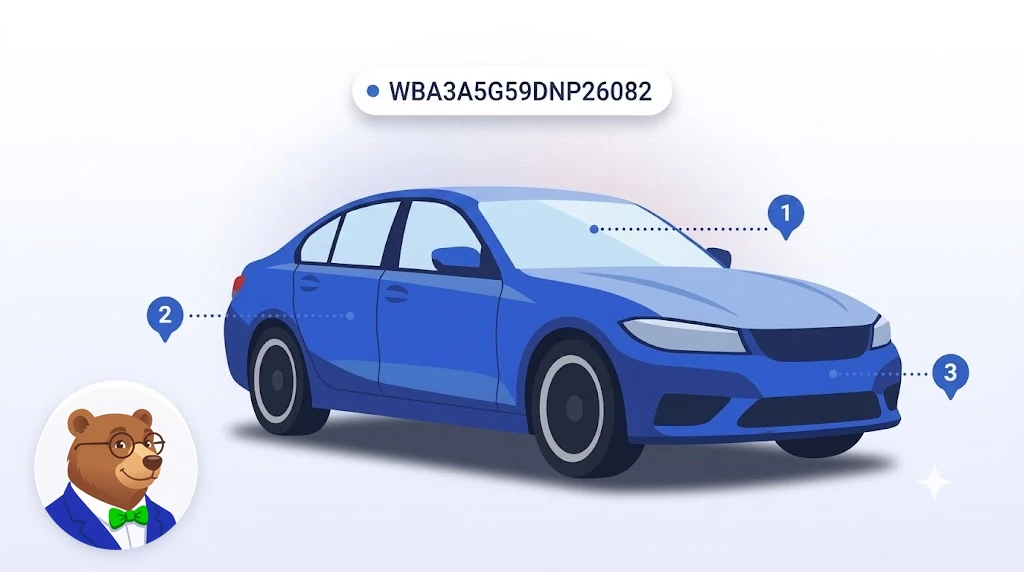 Where the VIN is located on a car